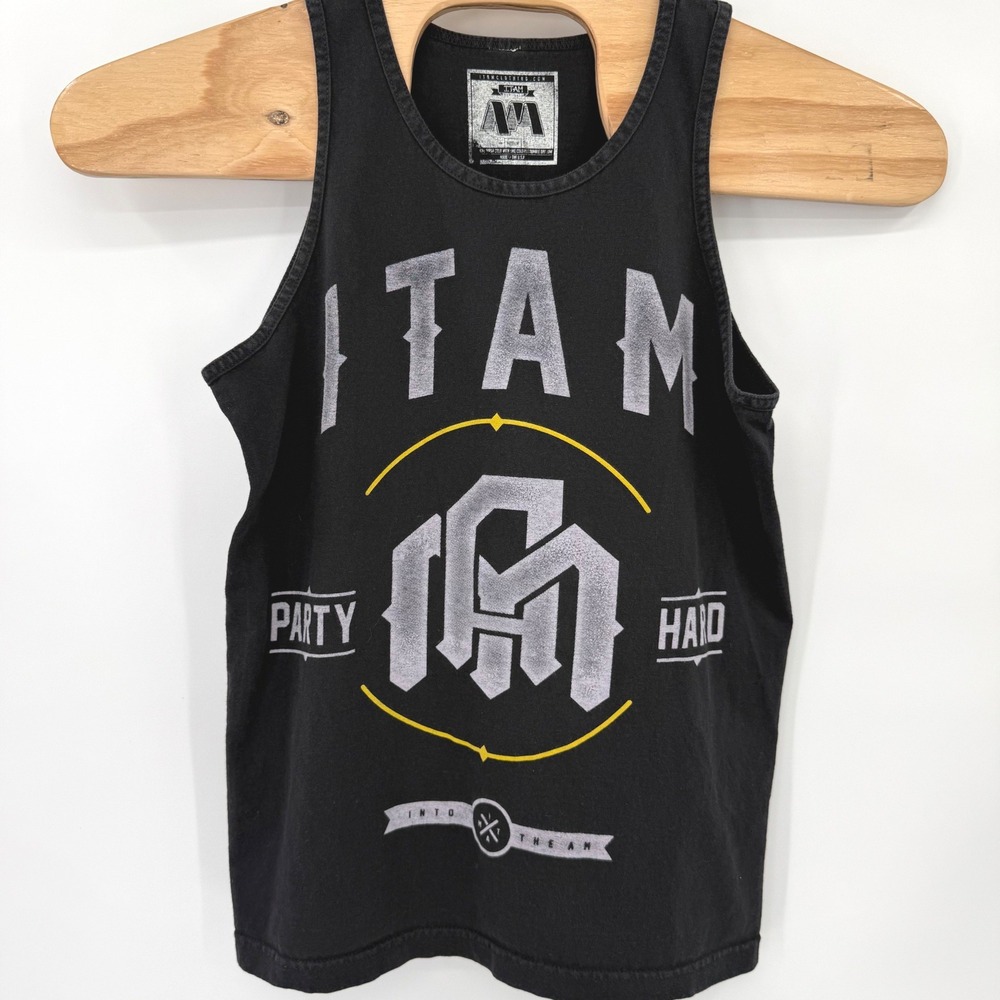 Into The AM Tank Top Mens Medium Black Party Hard Streetwear Graphic Sleeveless